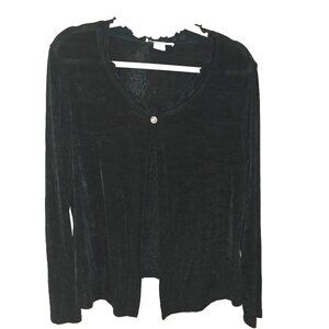 Black Nicole Studio New York Lightweight Cardigan Over Piece Size 14